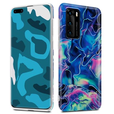 Huawei P40 Plånboksfodral Skal (Blå)