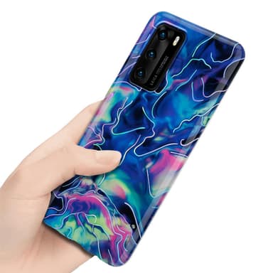 Huawei P40 Plånboksfodral Skal (Blå)