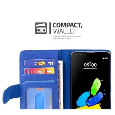 LG K8 2016 Plånboksfodral Skal (Blå)