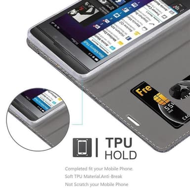 Blackberry Z10 Plånboksfodral Skal (Grå)
