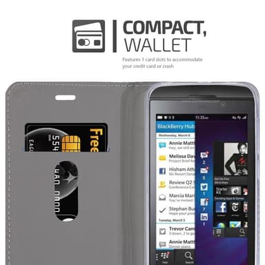 Blackberry Z10 Plånboksfodral Skal (Grå)