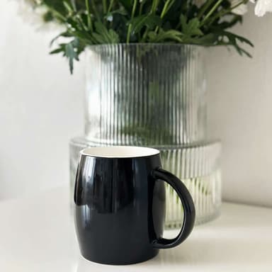 Kaffekopp Kaffemugg porslin med sked och lock 400ml