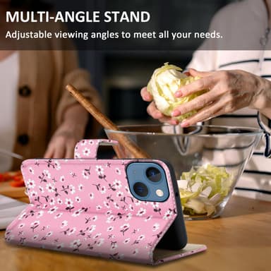 iPhone 13 Plånboksfodral Skal (Rosa)