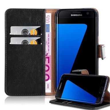 Samsung Galaxy S7 EDGE Plånboksfodral Skal (Svart)