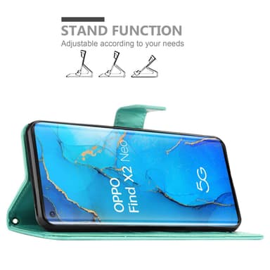 Oppo FIND X2 NEO Plånboksfodral Skal (Turkos)