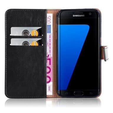 Samsung Galaxy S7 EDGE Plånboksfodral Skal (Svart)