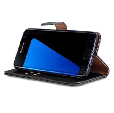 Samsung Galaxy S7 EDGE Plånboksfodral Skal (Svart)