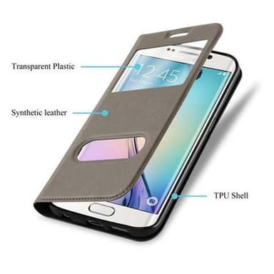 Samsung Galaxy S6 EDGE Plånboksfodral Skal (Brun)