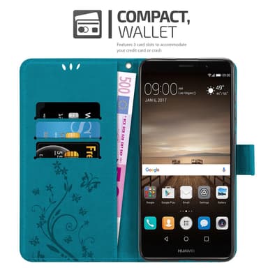 Huawei MATE 9 Plånboksfodral Skal (Blå)