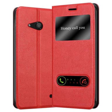 Nokia Lumia 550 Plånboksfodral Skal (Röd)