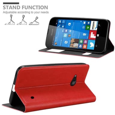 Nokia Lumia 550 Plånboksfodral Skal (Röd)