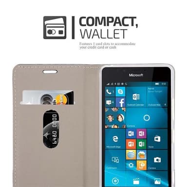 Nokia Lumia 950 Plånboksfodral Skal (Grå)