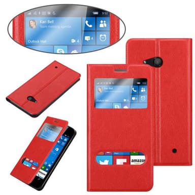Nokia Lumia 550 Plånboksfodral Skal (Röd)