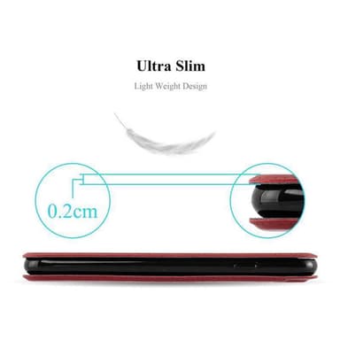 Nokia Lumia 550 Plånboksfodral Skal (Röd)