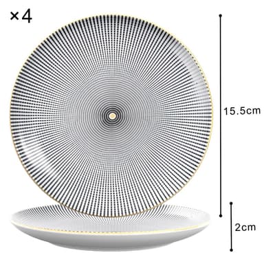 4x Porslinstallrik Platta Serveringstallrik 15.3cm