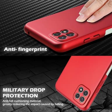 Samsung Galaxy A22 5G Skal Fodral Case (Röd)
