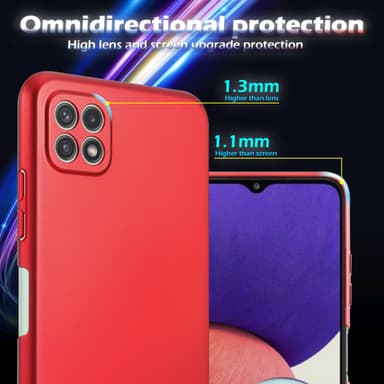 Samsung Galaxy A22 5G Skal Fodral Case (Röd)