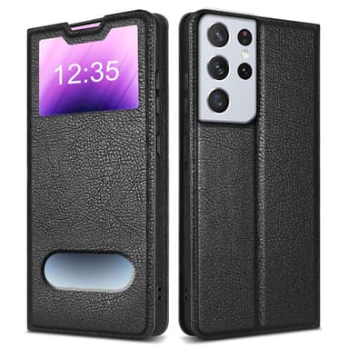 Samsung Galaxy S21 ULTRA Plånboksfodral Skal (Svart)