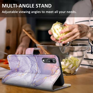 Huawei P20 Plånboksfodral Skal (Lila)