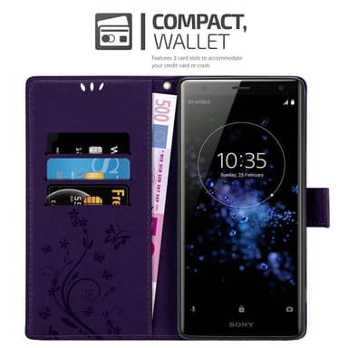 Sony Xperia XZ2 Plånboksfodral Skal (Lila)