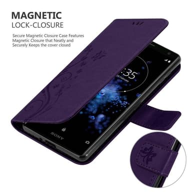 Sony Xperia XZ2 Plånboksfodral Skal (Lila)