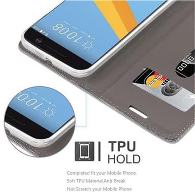 HTC ONE M10 Plånboksfodral Skal (Grå)