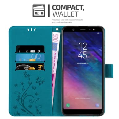 Samsung Galaxy A6 PLUS 2018 Plånboksfodral Skal (Blå)