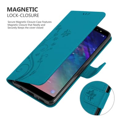 Samsung Galaxy A6 PLUS 2018 Plånboksfodral Skal (Blå)