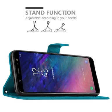 Samsung Galaxy A6 PLUS 2018 Plånboksfodral Skal (Blå)