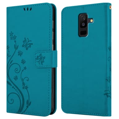 Samsung Galaxy A6 PLUS 2018 Plånboksfodral Skal (Blå)