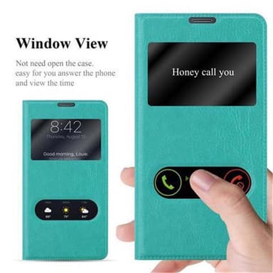 Samsung Galaxy NOTE 4 Plånboksfodral Skal (Turkos)