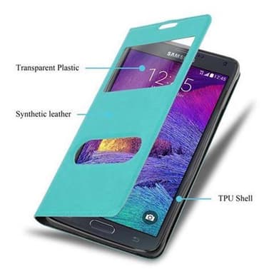 Samsung Galaxy NOTE 4 Plånboksfodral Skal (Turkos)
