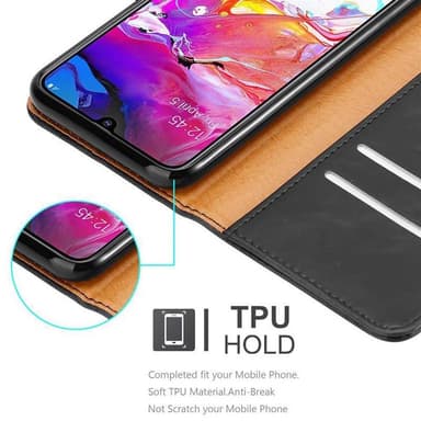 Samsung Galaxy A70 / A70s Plånboksfodral Skal (Svart)