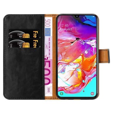 Samsung Galaxy A70 / A70s Plånboksfodral Skal (Svart)