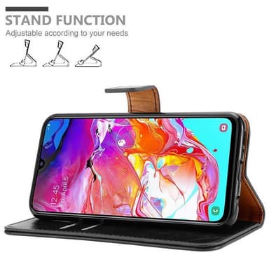 Samsung Galaxy A70 / A70s Plånboksfodral Skal (Svart)