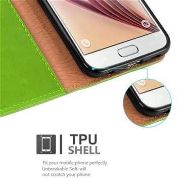 Samsung Galaxy S6 Plånboksfodral Skal (Grön)