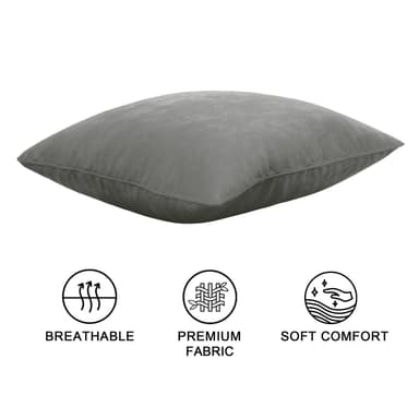 Kuddfodral 40x40 cm dekorativt i sammet (grå)