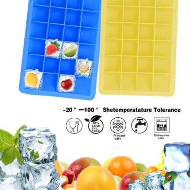 2x Isterningformar Iskubs låda Iskubbrickor Set (Gul)