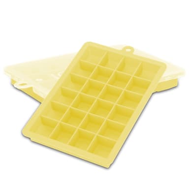 2x Isterningformar Iskubs låda Iskubbrickor Set (Gul)