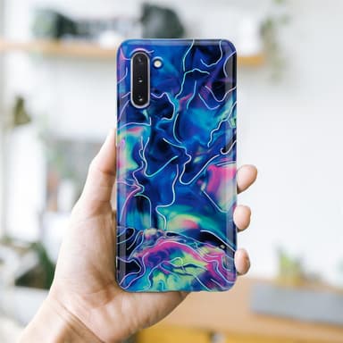 Samsung Galaxy NOTE 10 Plånboksfodral Skal (Blå)