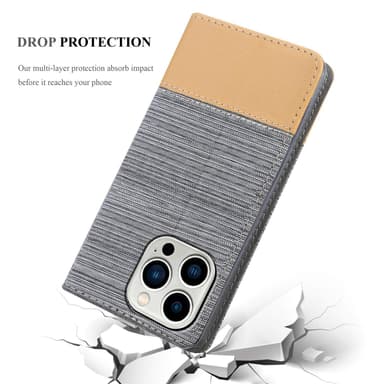 iPhone 14 PRO MAX Plånboksfodral Skal (Grå)