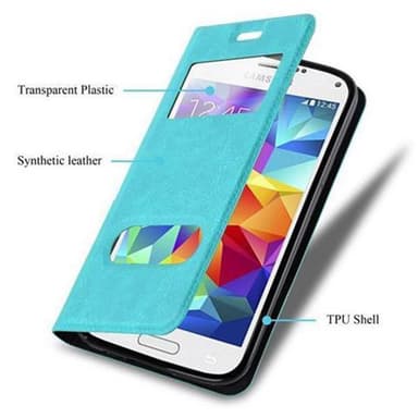 Samsung Galaxy S5 / S5 NEO Plånboksfodral Skal (Turkos)
