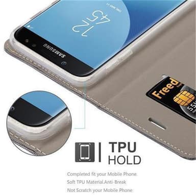 Samsung Galaxy J7 2017 Plånboksfodral Skal (Grå)