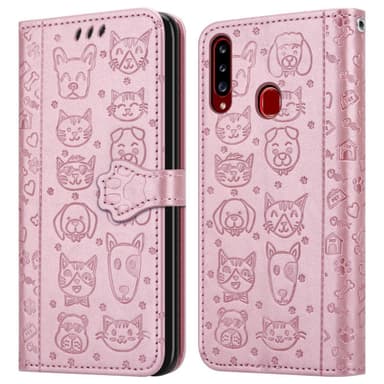 Samsung Galaxy A20s Plånboksfodral Skal (Rosa)