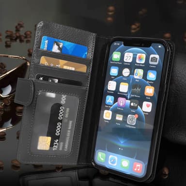 iPhone 13 PRO Plånboksfodral Skal (Svart)