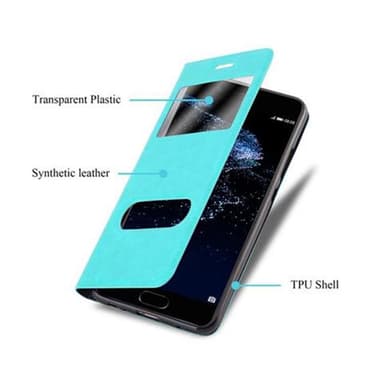 Huawei P10 Plånboksfodral Skal (Turkos)