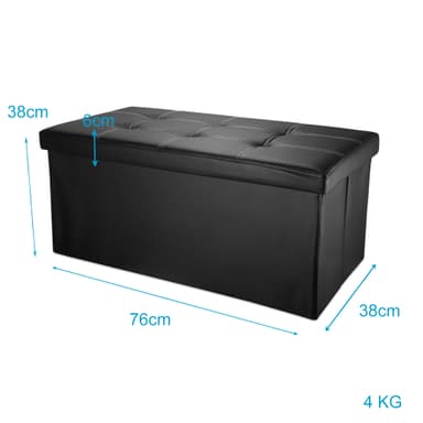 Hopfällbar bänk 78x38x38 cm Sittpall Sittkub (svart)