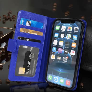 iPhone 13 Plånboksfodral Skal (Blå)
