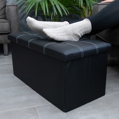Hopfällbar bänk 78x38x38 cm Sittpall Sittkub (svart)