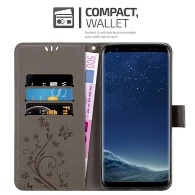 Samsung Galaxy S8 Plånboksfodral Skal (Grå)